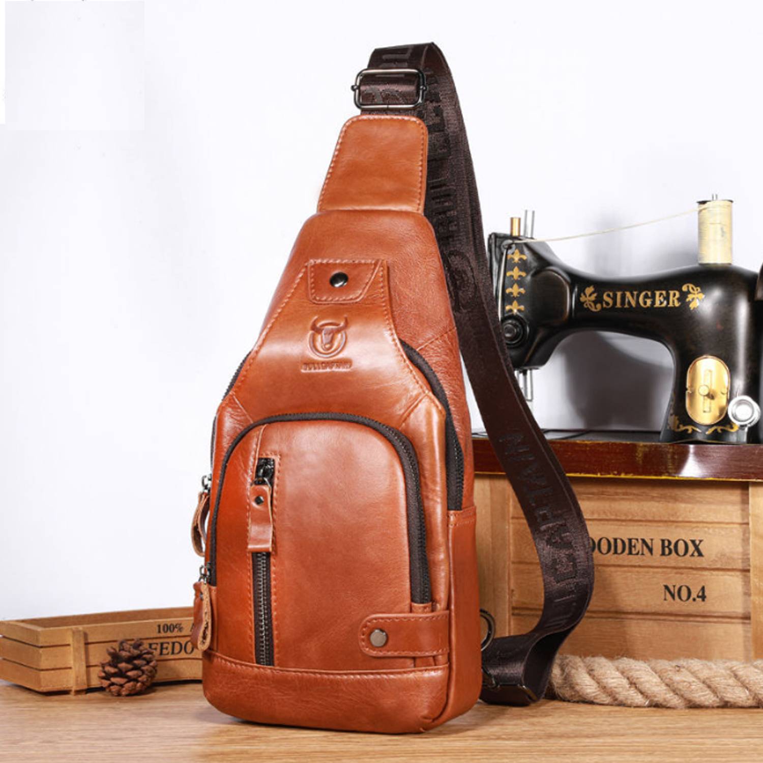 Outings Fashion-Forward Men's Genuine Leather Bag 4