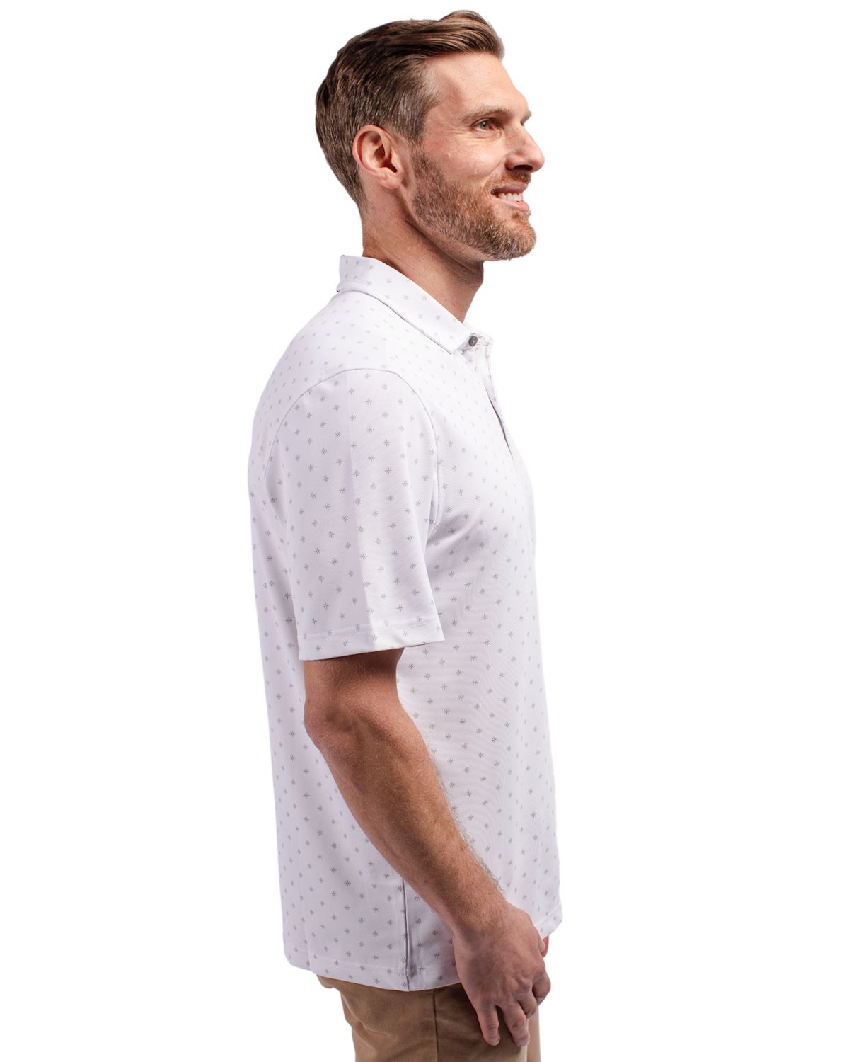 Cutter & Buck Virtue Recycled Tile Print Featherlight Pique Mens Big & Tall Polo Big & Tall 23