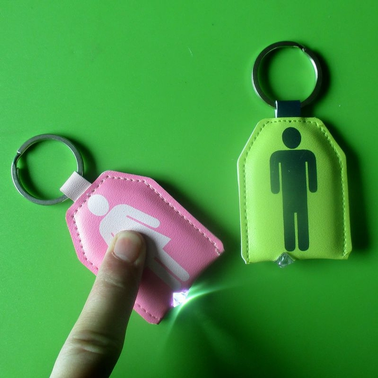 PU Leather LED Flashlight Key Tag 2