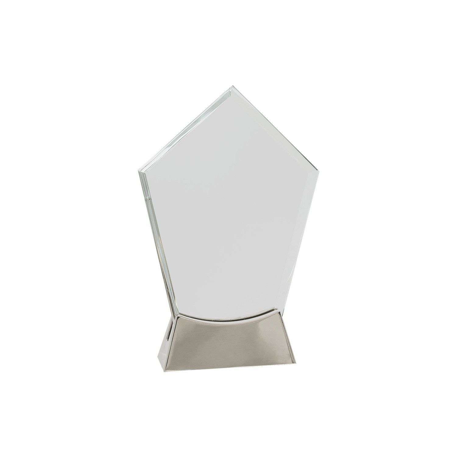 7 1/2" Clear Peak Platinum Glass Award w/ Metal Base 3