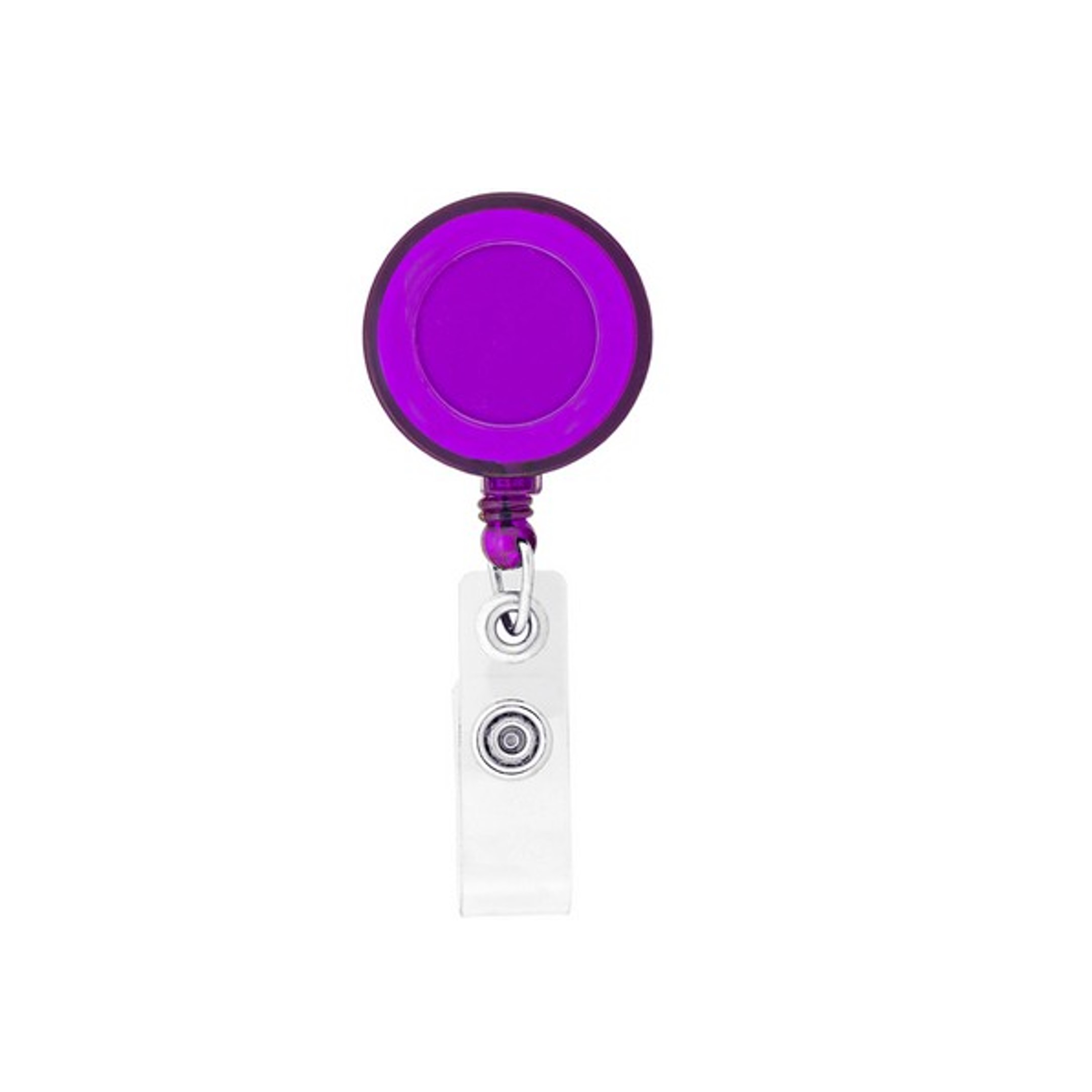 Epoxy Dome Retractable Round Badge Reel Holder w/ Belt Clip 14