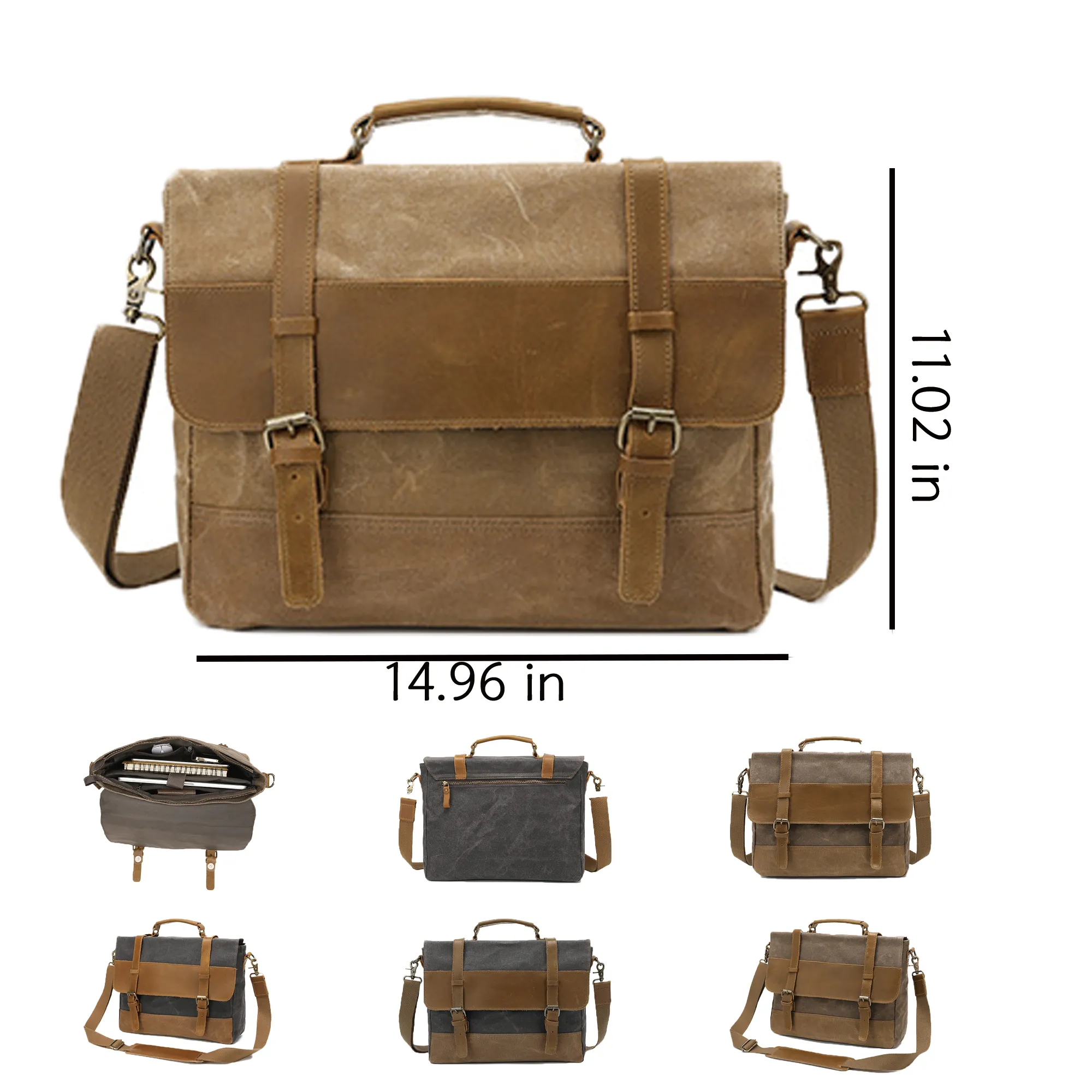 Canvas Leather Computer Laptop Bag 2