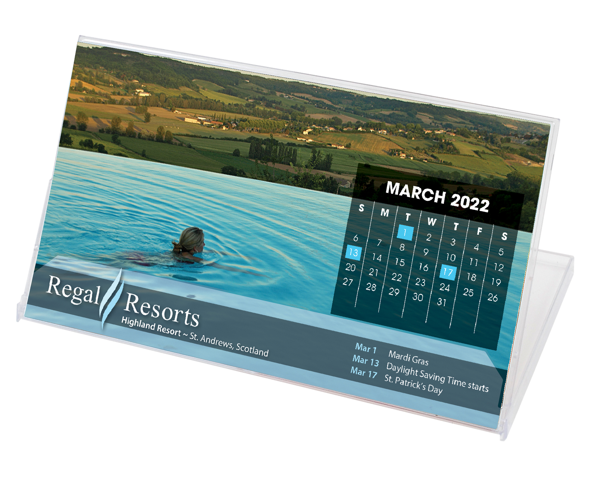 Jewel Case Calendar w/Custom Photos (Landscape) 1