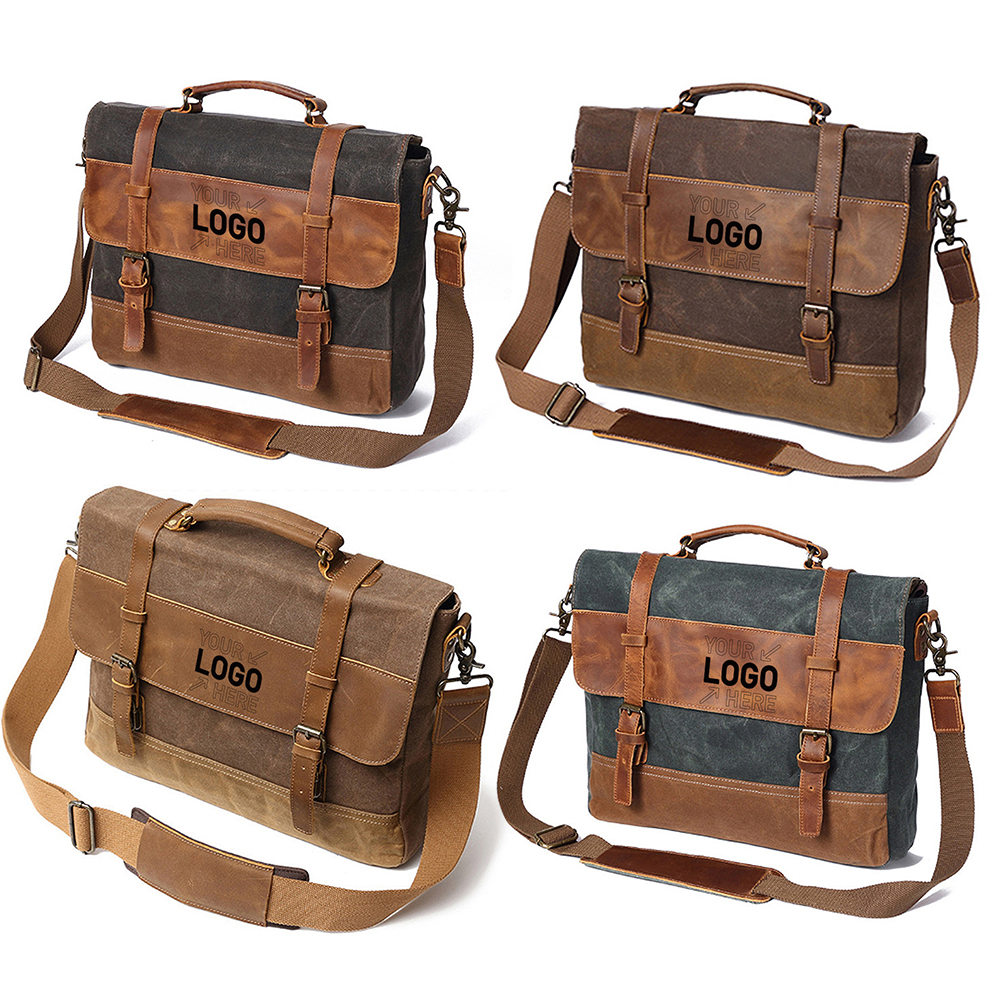 Canvas Leather Computer Laptop Bag 6