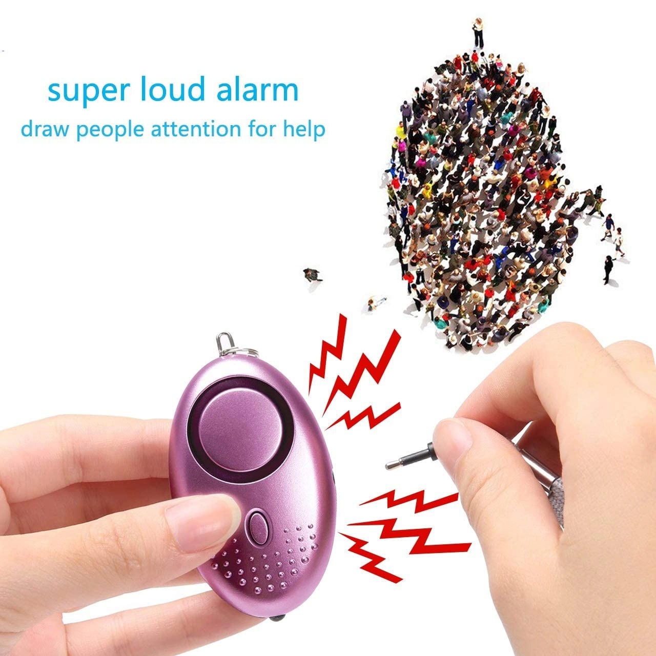 Personal Security Alarm Keychain with LED Lights 2