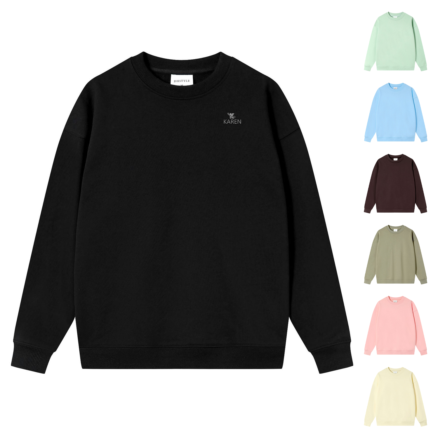 Unisex Cotton Crewneck Pullover Long Sleeve Sweatshirt 2