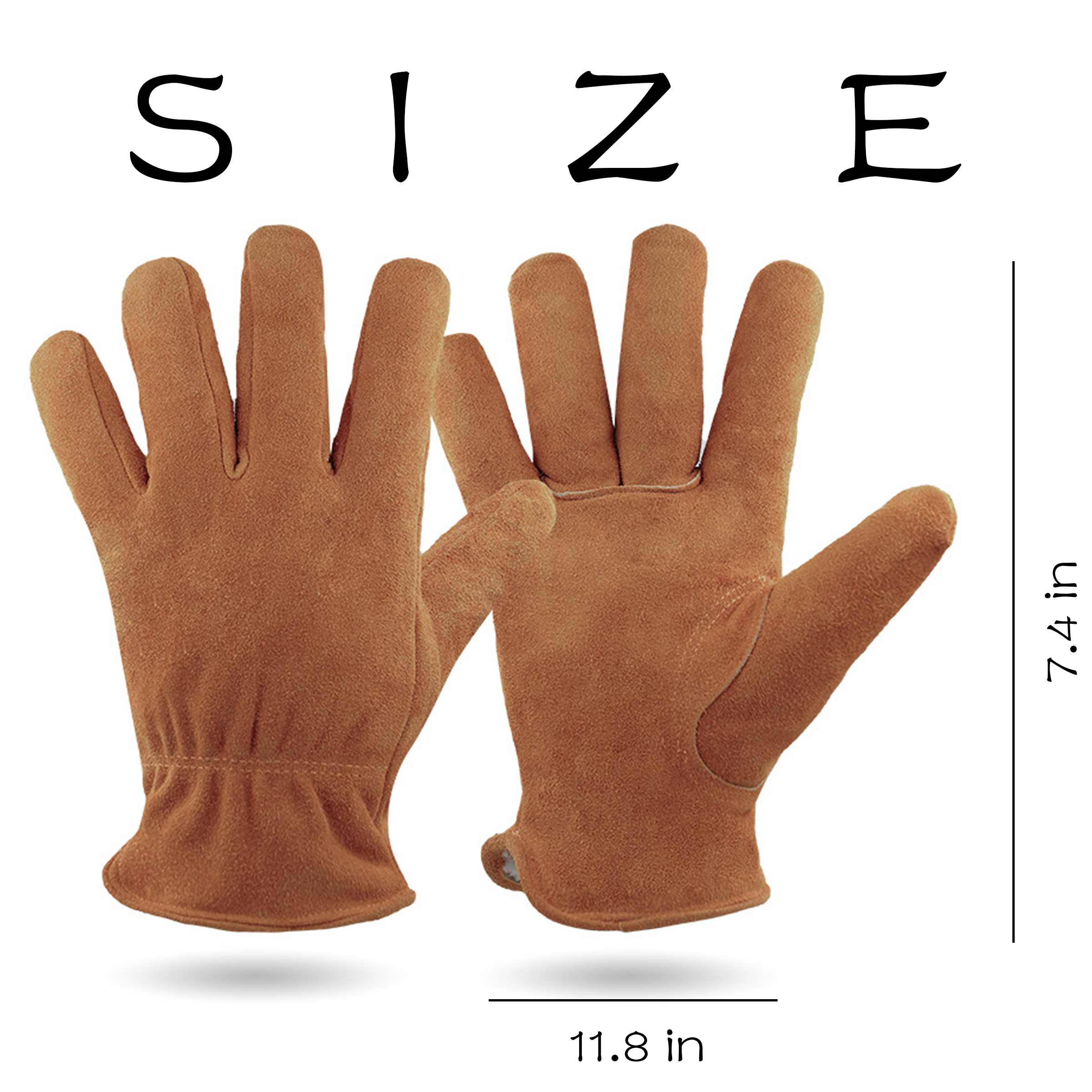 Cow Leather Velvet Wear-Resistant Gloves 8