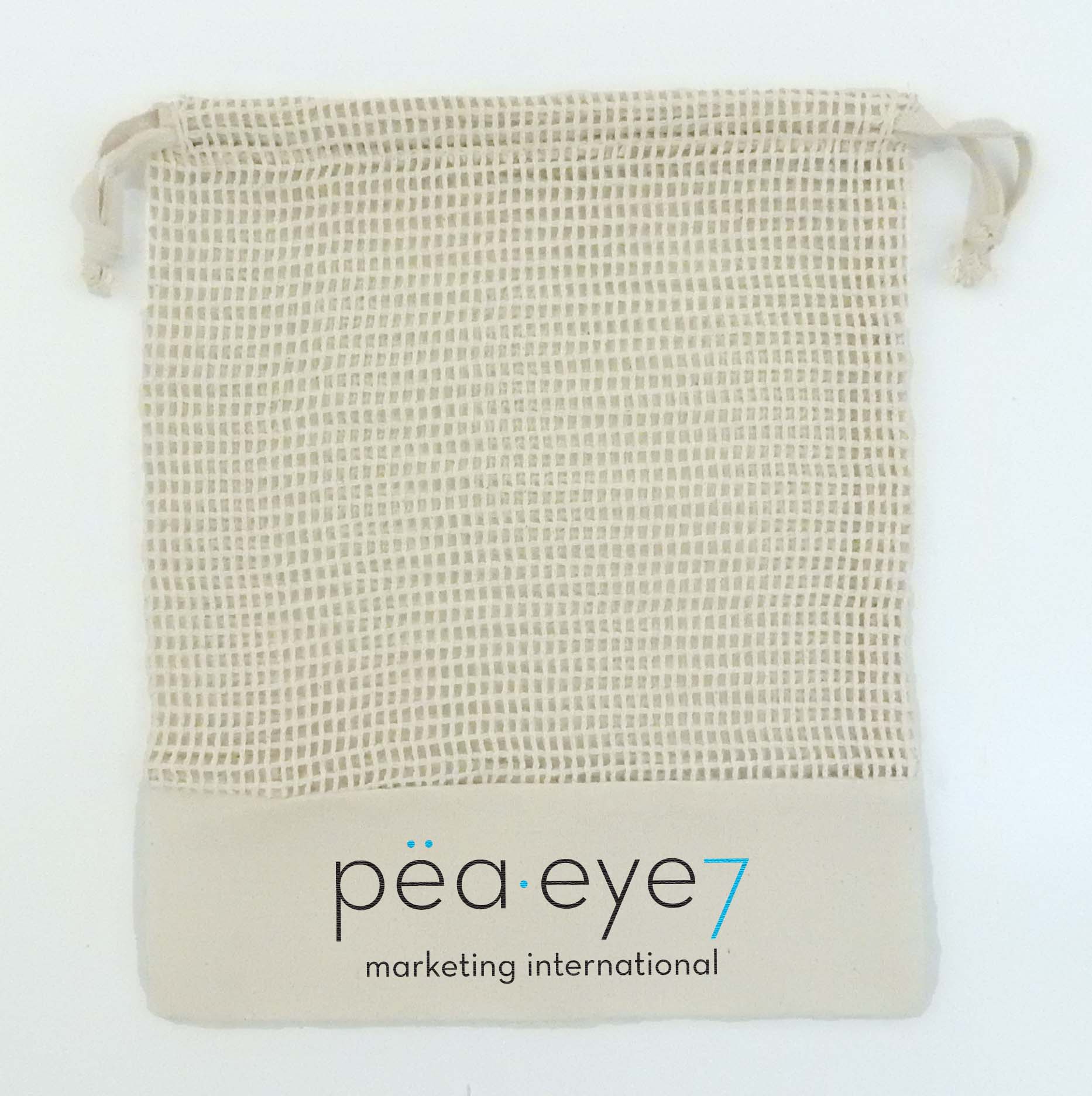 "Koa" Mesh 100% Natural Cotton Drawstring Bag 8 x 9.5" 2