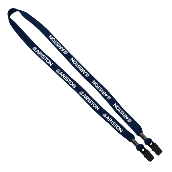 5/8" Double-Ended Polyester Shoelace Lanyard with Metal Crimp and Metal Bulldog Clip 11
