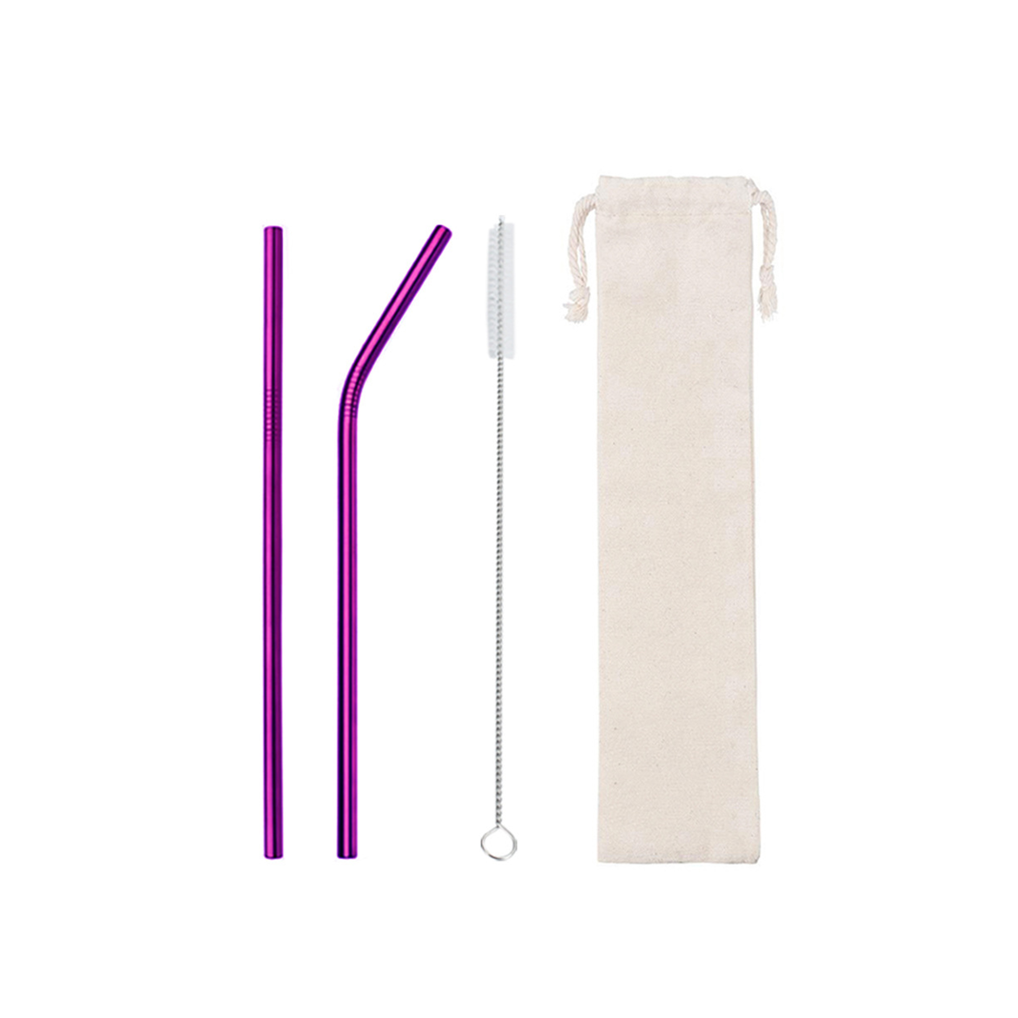Three In One Reusable Stainless Steel Straw Set 2