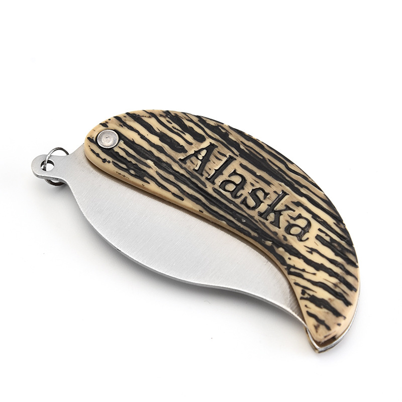 Leaf Shape Stainless Steel Folding Pocket Knife 2