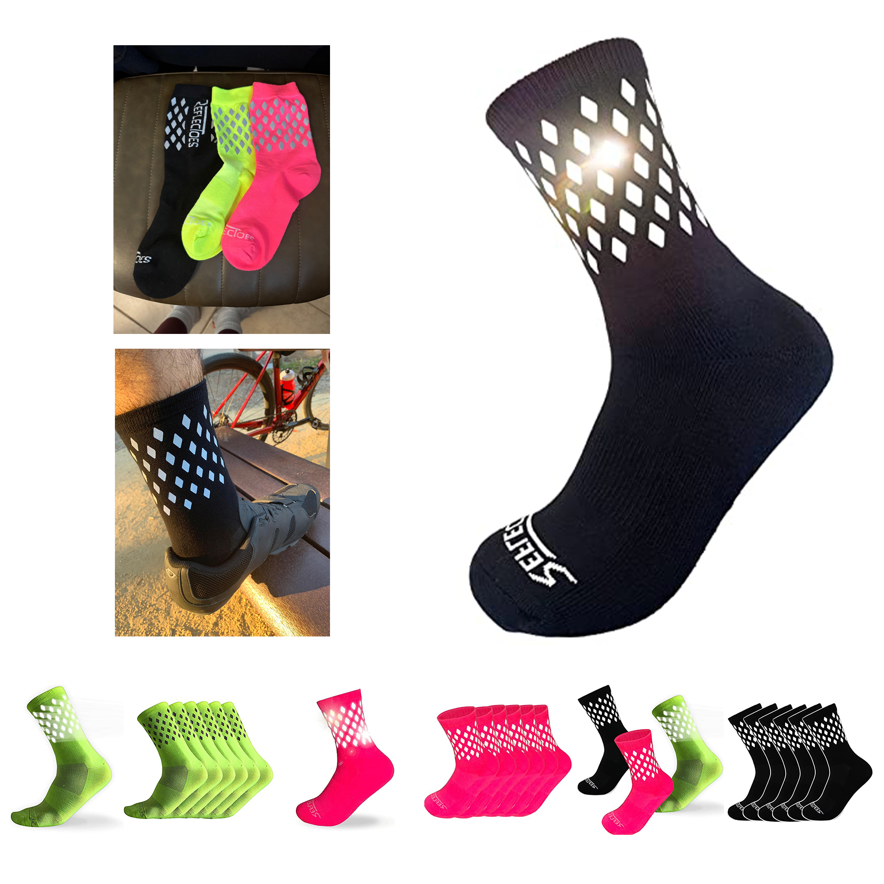 Athletic Reflective Socks Outdoor Night Safety 3