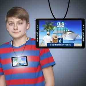 Rectangle Backlit LED Badge Necklace 4