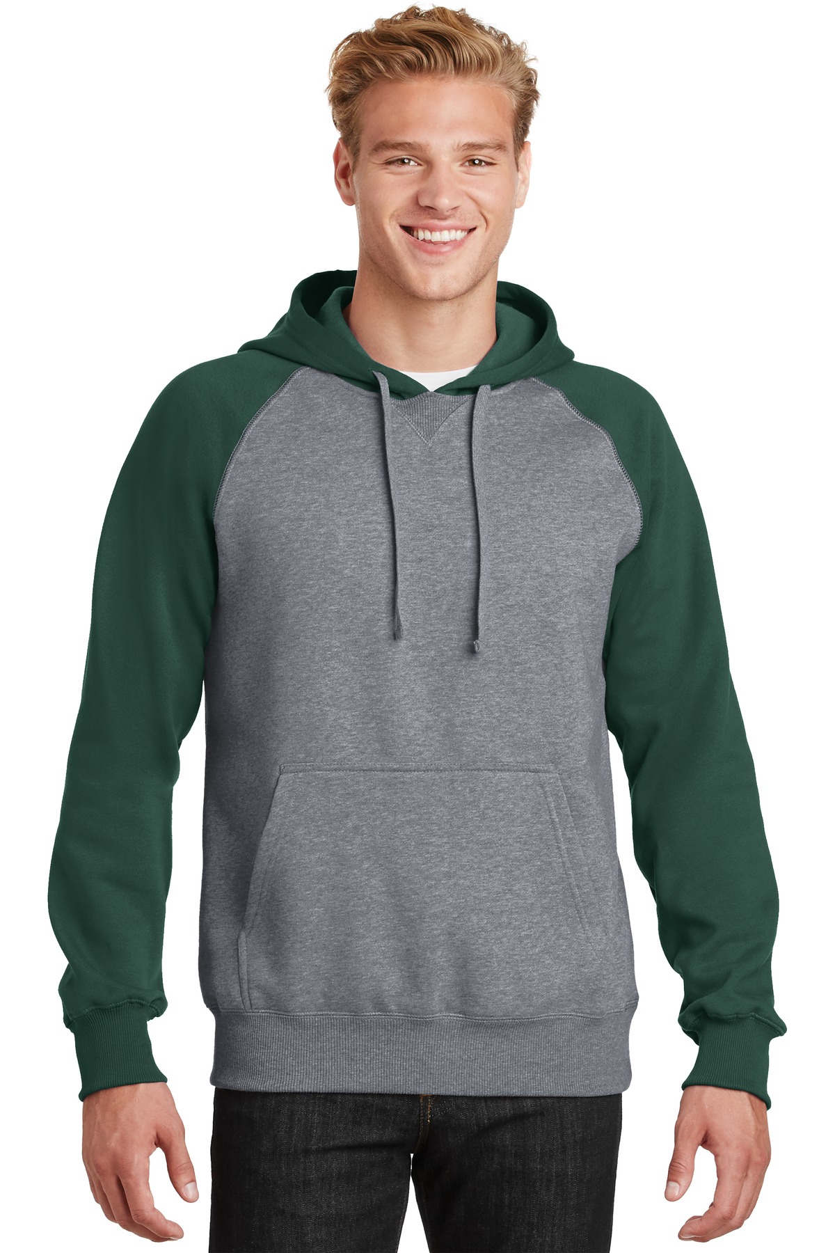 Sport-Tek Raglan Colorblock Pullover Hooded Sweatshirt. ST267 21