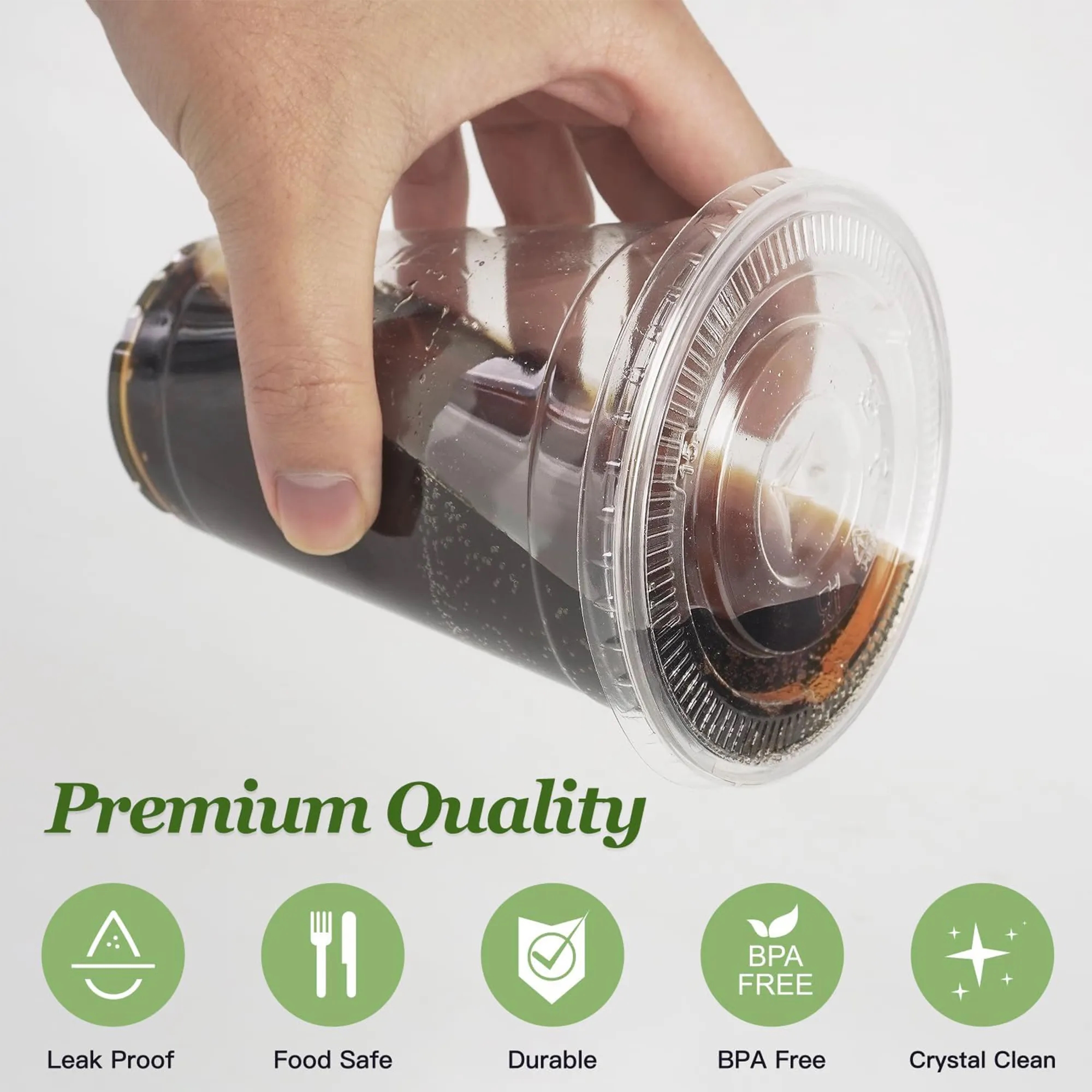 20 Oz Disposable Plastic Cup With Straw And Lid 4