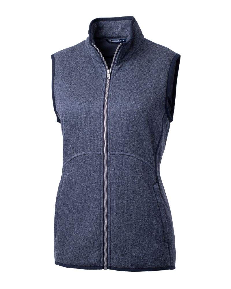 Cutter & Buck Mainsail Sweater-Knit Womens Full Zip Vest 34