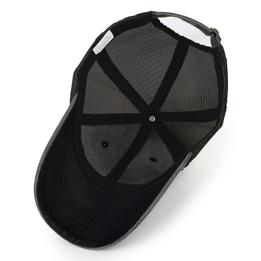 Stock 2-Tone Washed Cotton 6-Panel Trucker Cap 18