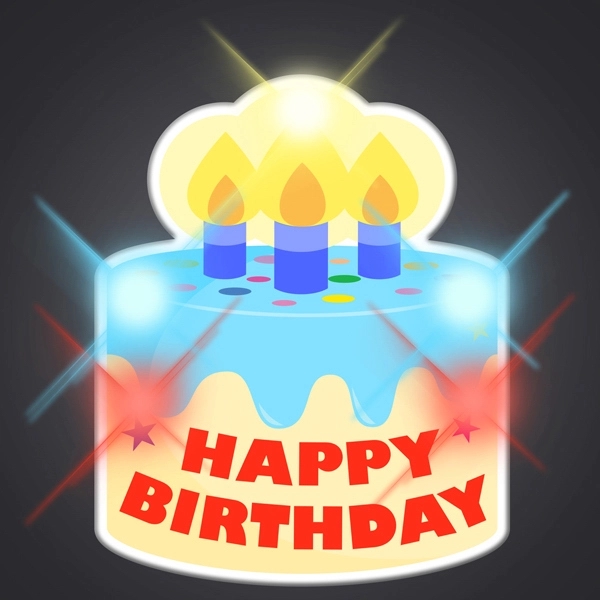 Happy Birthday Cake LED Pin Blinkies 2