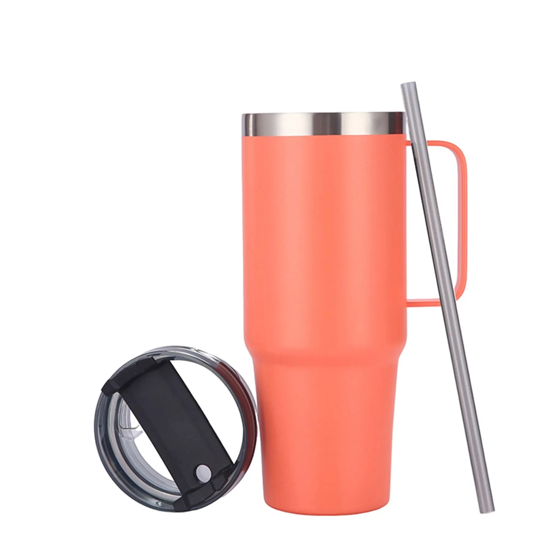 40 Oz. Stainless Steel Insulated Tumbler with Handle & Straw 3