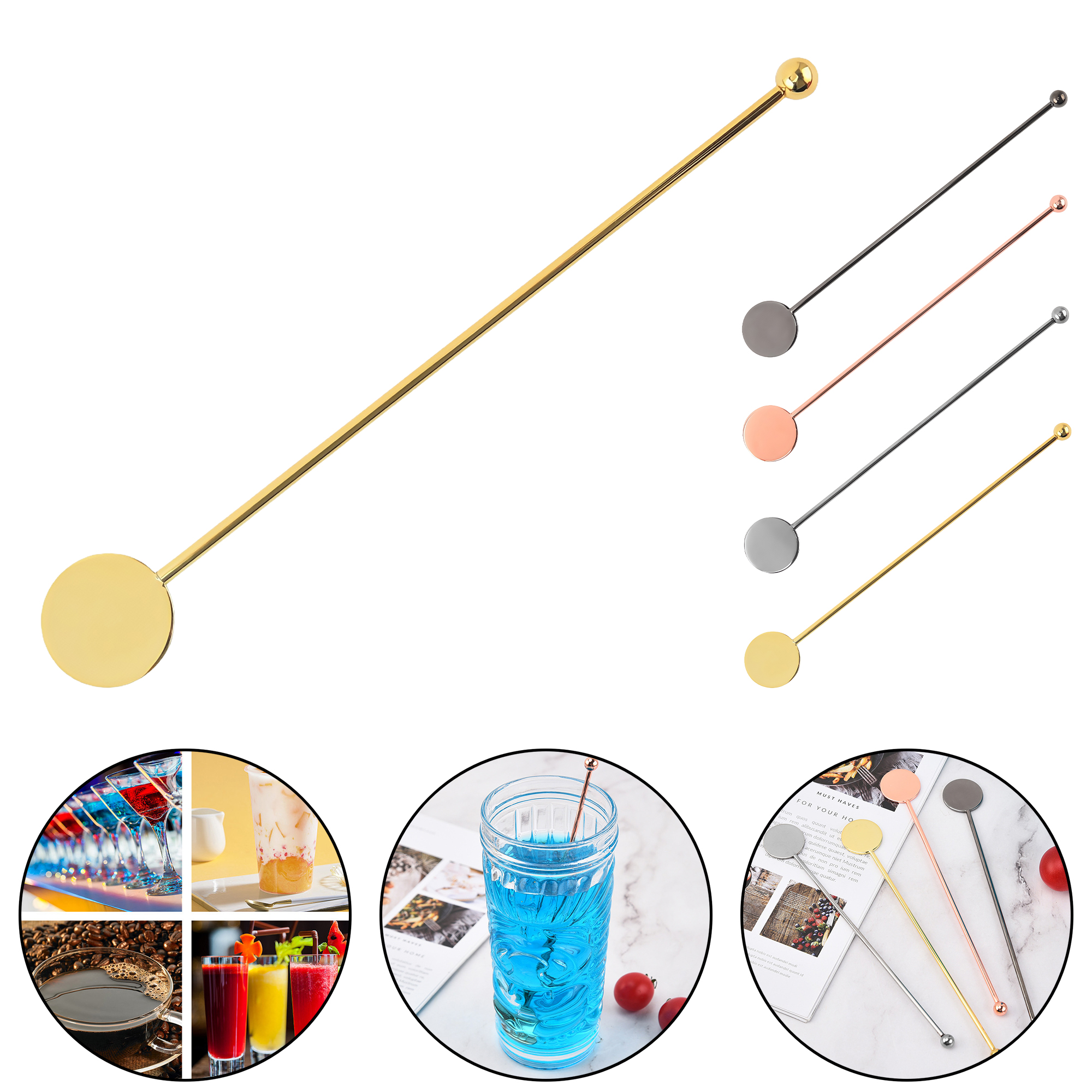 304 Stainless Steel Bar Tools Cocktail Stirrer Mixing Stick for Coffee Juice Milk Tea 2