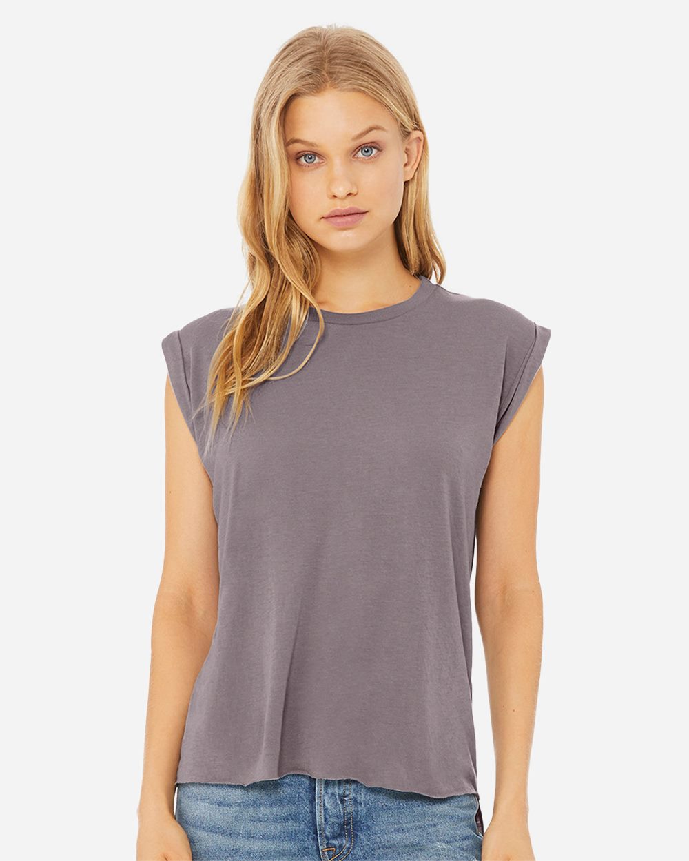 Women's Flowy Rolled Cuffs Muscle Tee - 8804 46