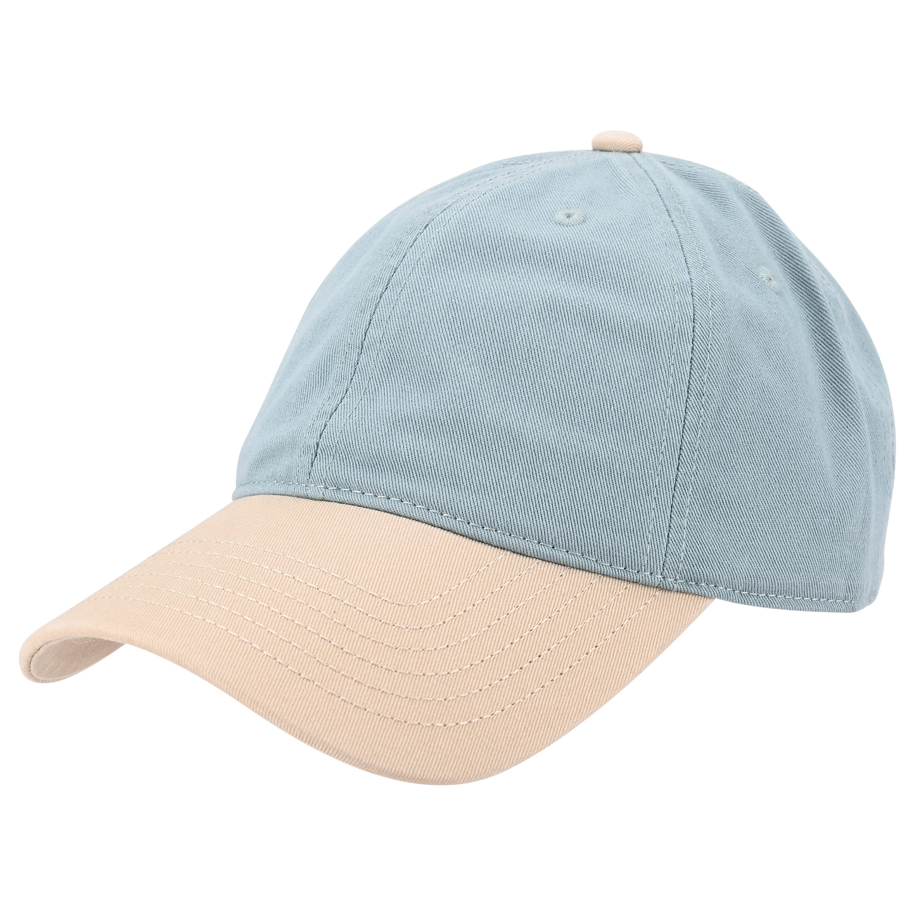 6-Panel Twill Cotton Two Tone Curved Brim Baseball Cap 16