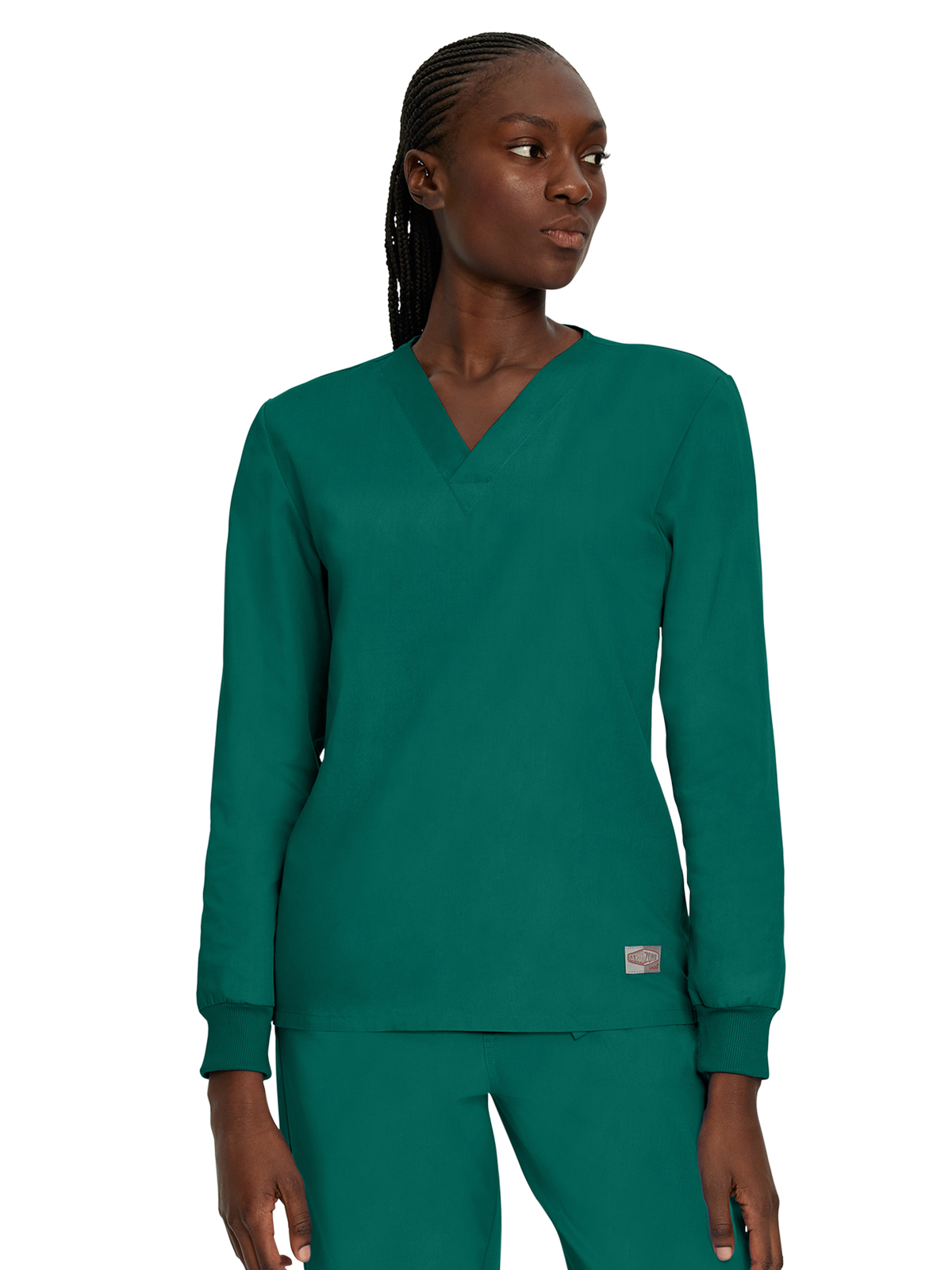 Landau - ScrubZone - Unisex No-Pocket Crossover V-Neck Long-Sleeve Top 8