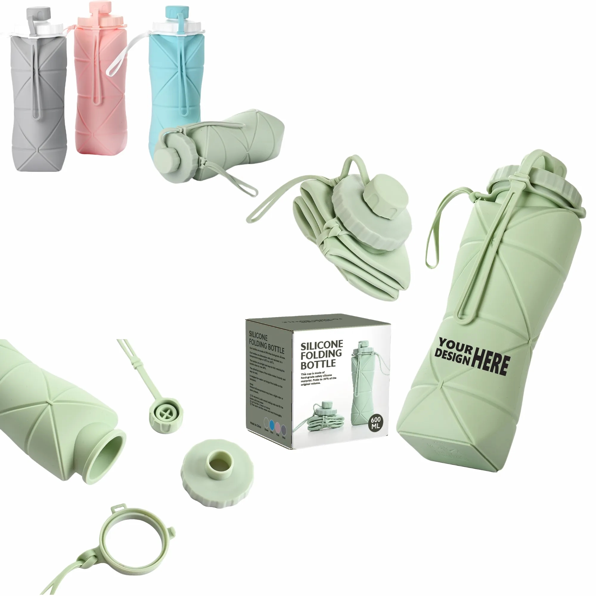 Silicone Collapsible Water Bottle: BPA-Free Handy