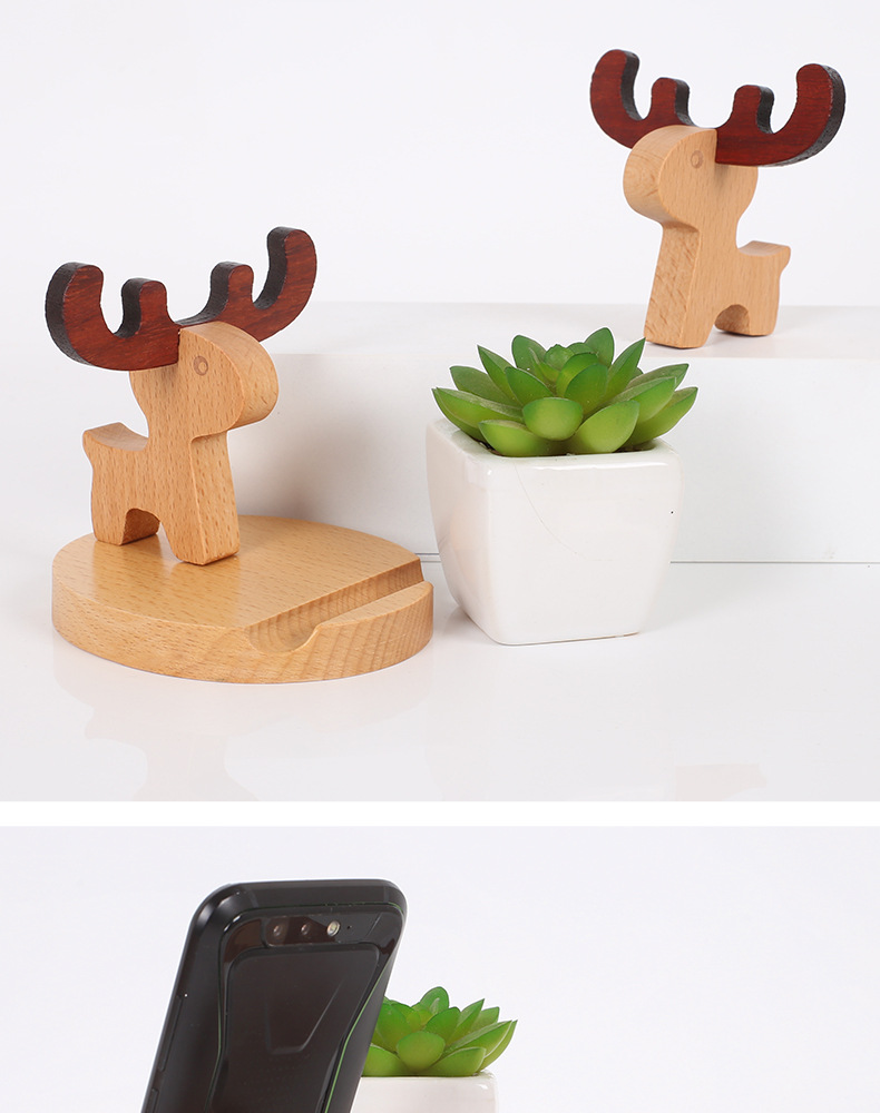 Deer Shaped Wooden Phone Holder 5