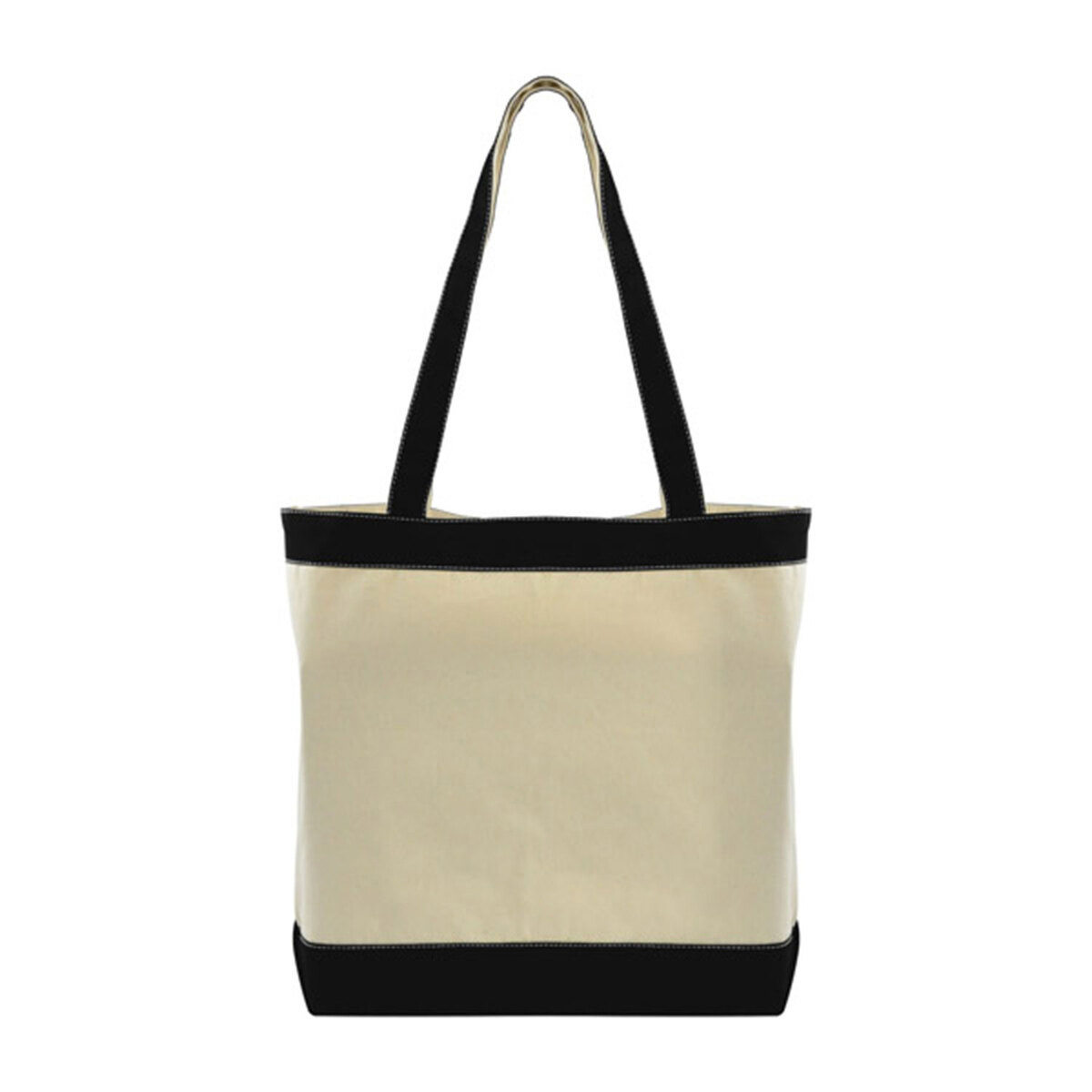 Cotton Canvas Tote Bag with Contrasting Handles/Gusset
