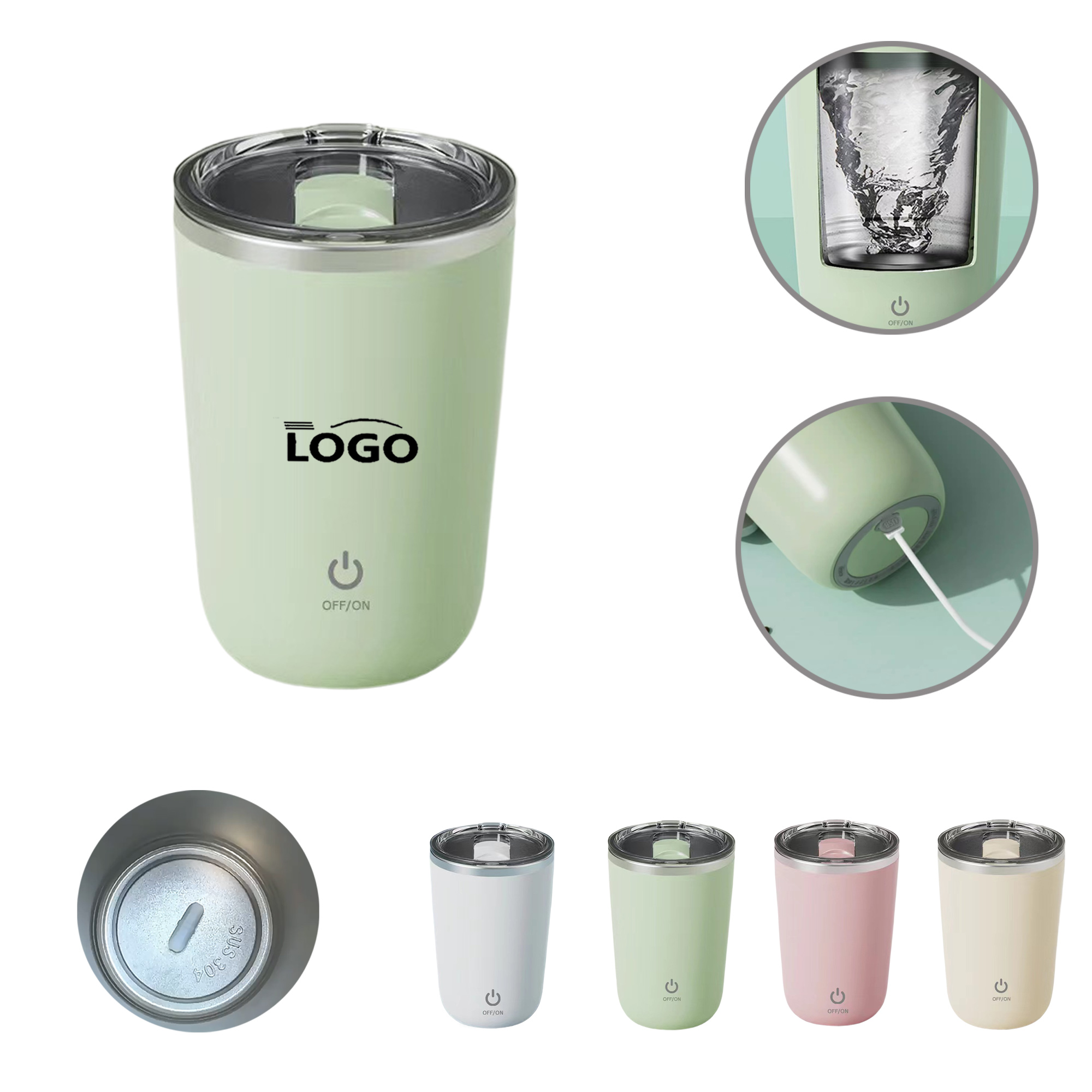 MOQ60 Electric Stirring Magnetic Travel Mug 1