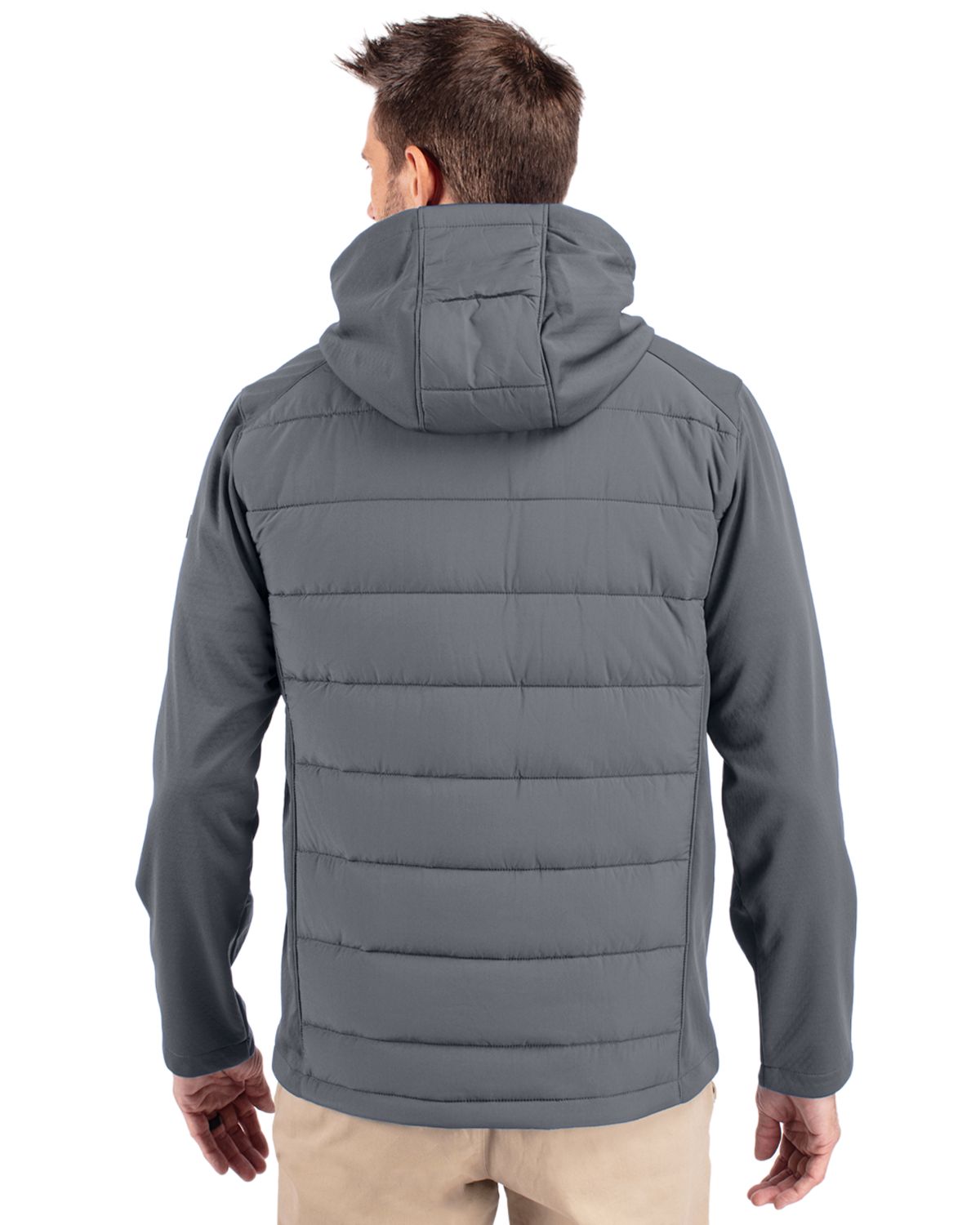 Cutter & Buck Evoke Epic Versatility Recycled Hybrid Softshell Mens Big & Tall Full Zip Hooded Jacket Big & Tall 2