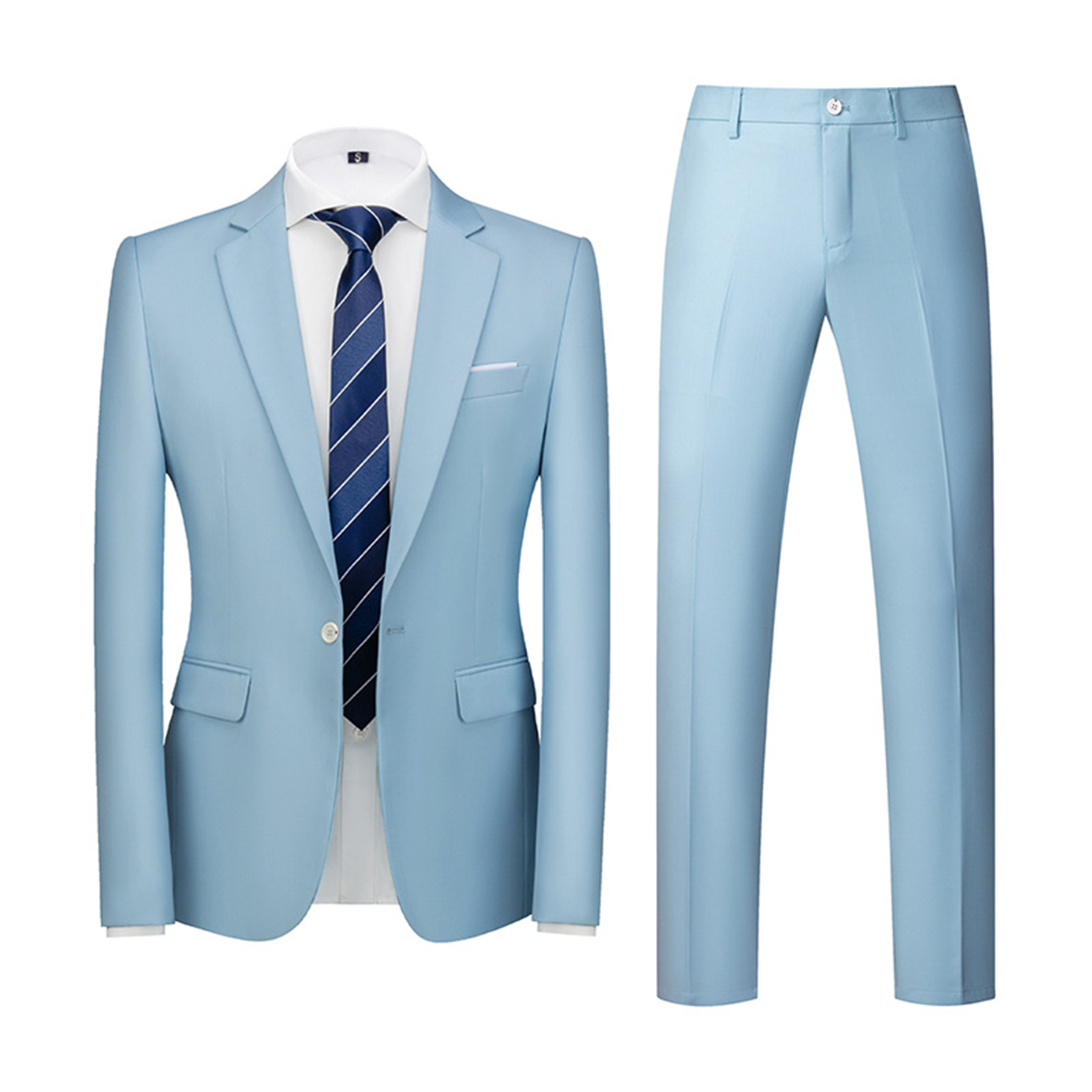 Men 2 Piece Slim Fit Suit Set 12