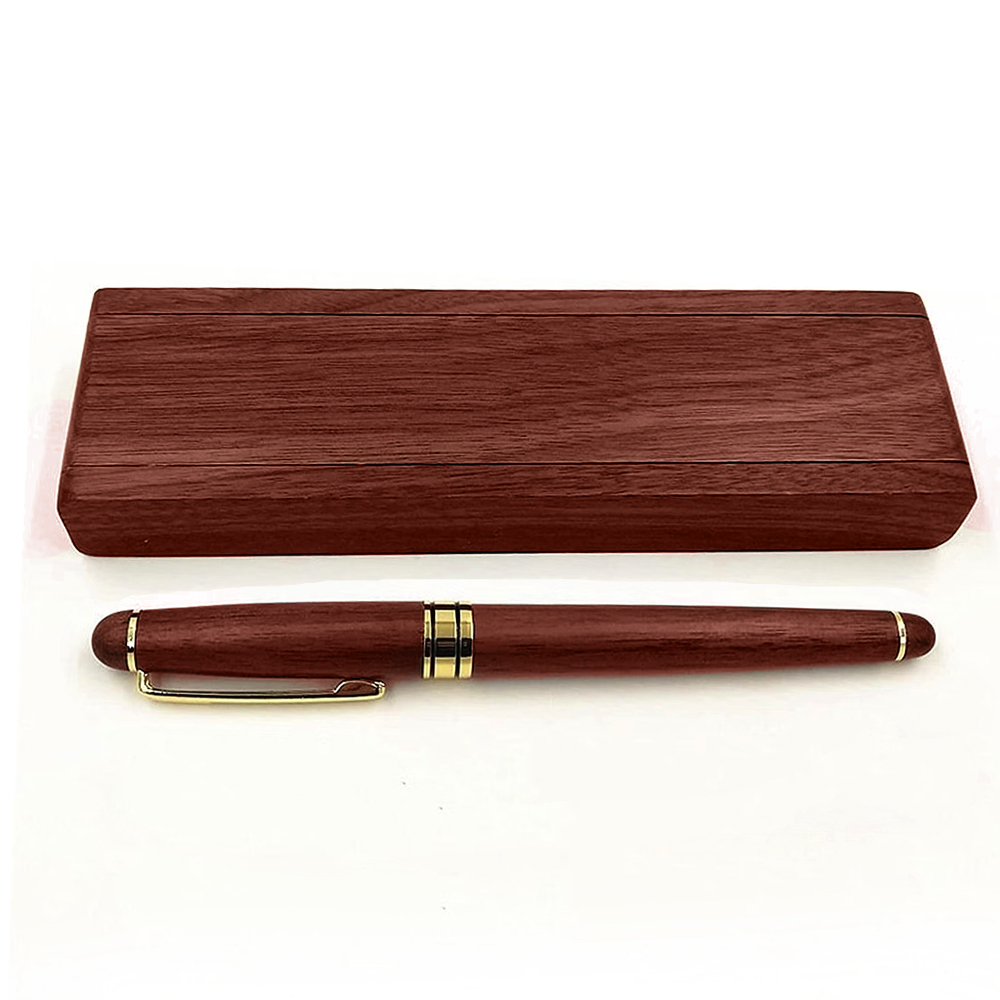 GreenGift - EcoLuxe Rosewood Roller Pen Set 8