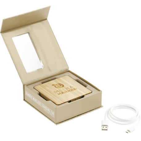 FSC® 100% Bamboo Wireless Charge Pad w/Dual Output 67