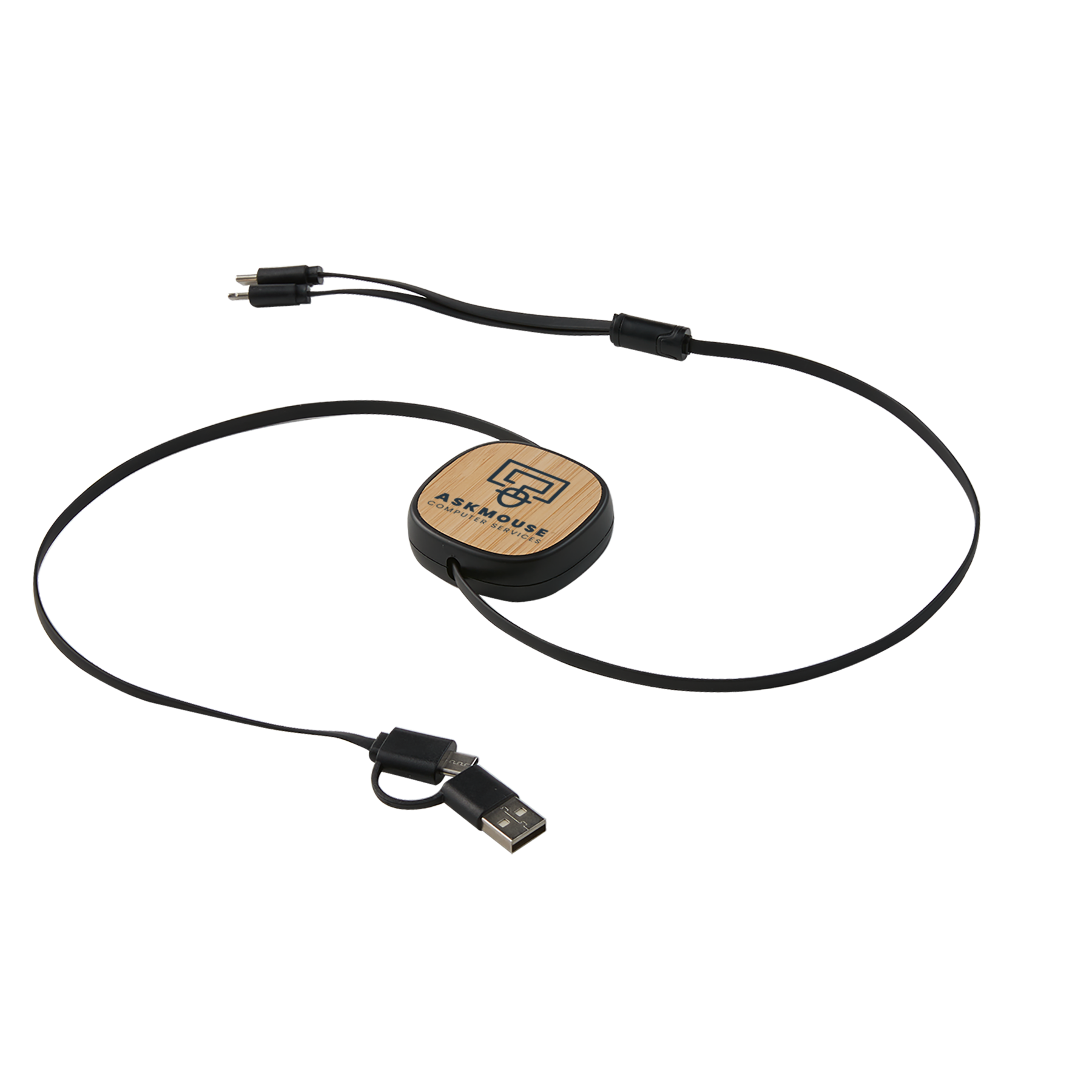 Dual Input 3-IN-1 Bamboo Retractable Cable 11
