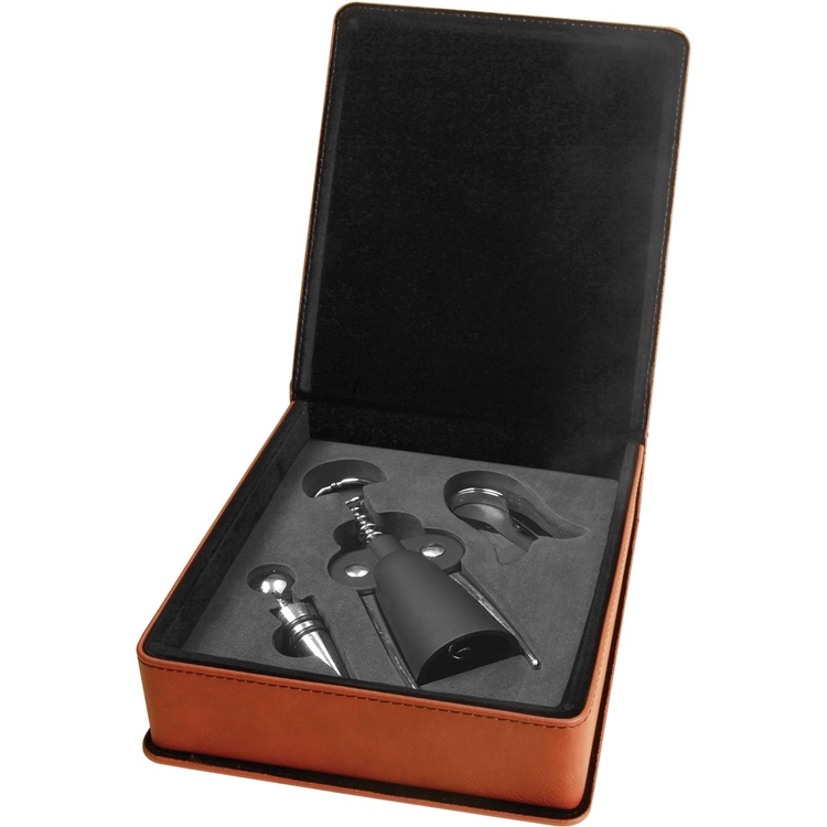 Rawhide Leatherette 3-Piece Wine Tool Set 4
