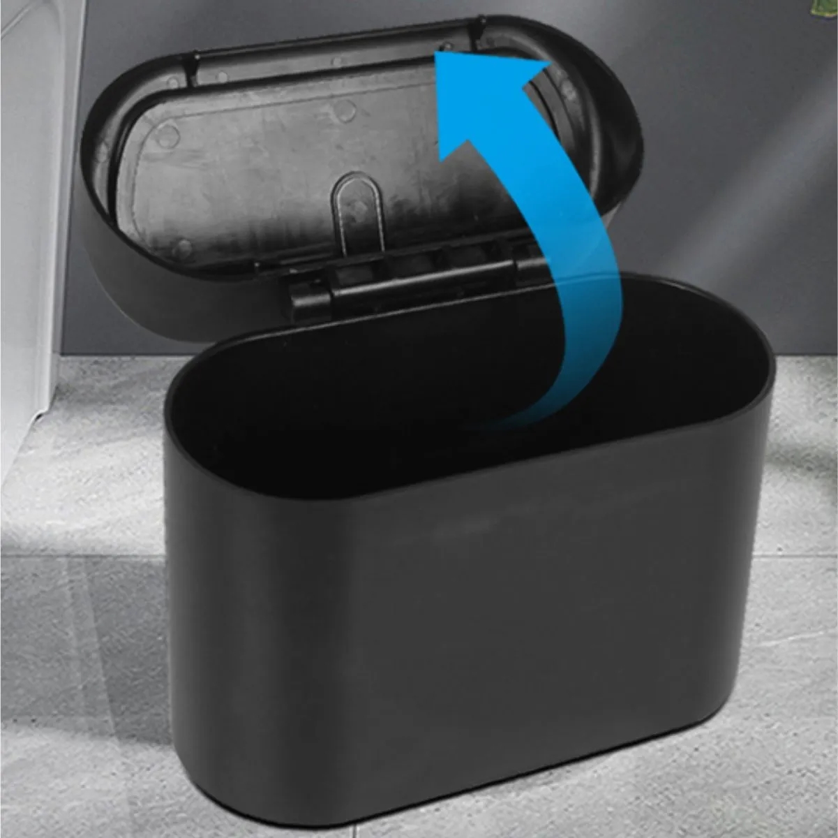 Mini Car Trash Can With Push Lid Door Mount 5