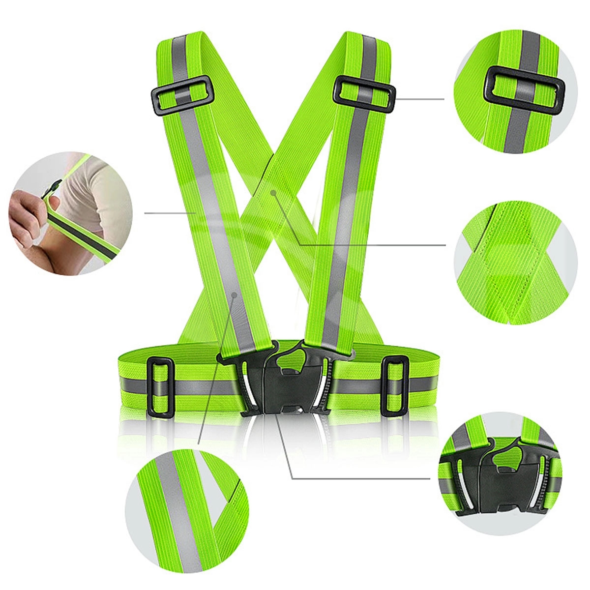High Visibility Reflective Safety Adjustable Vest Belt 3