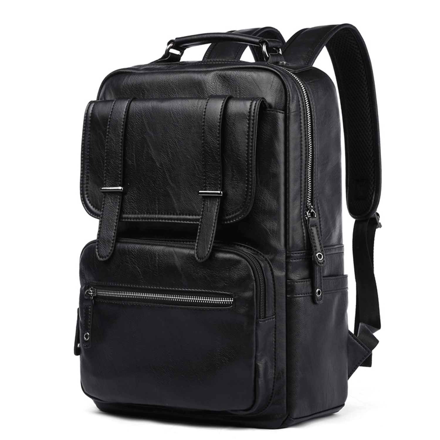 14 Inches Laptop Pu Leather Middle School Students Backpack 15