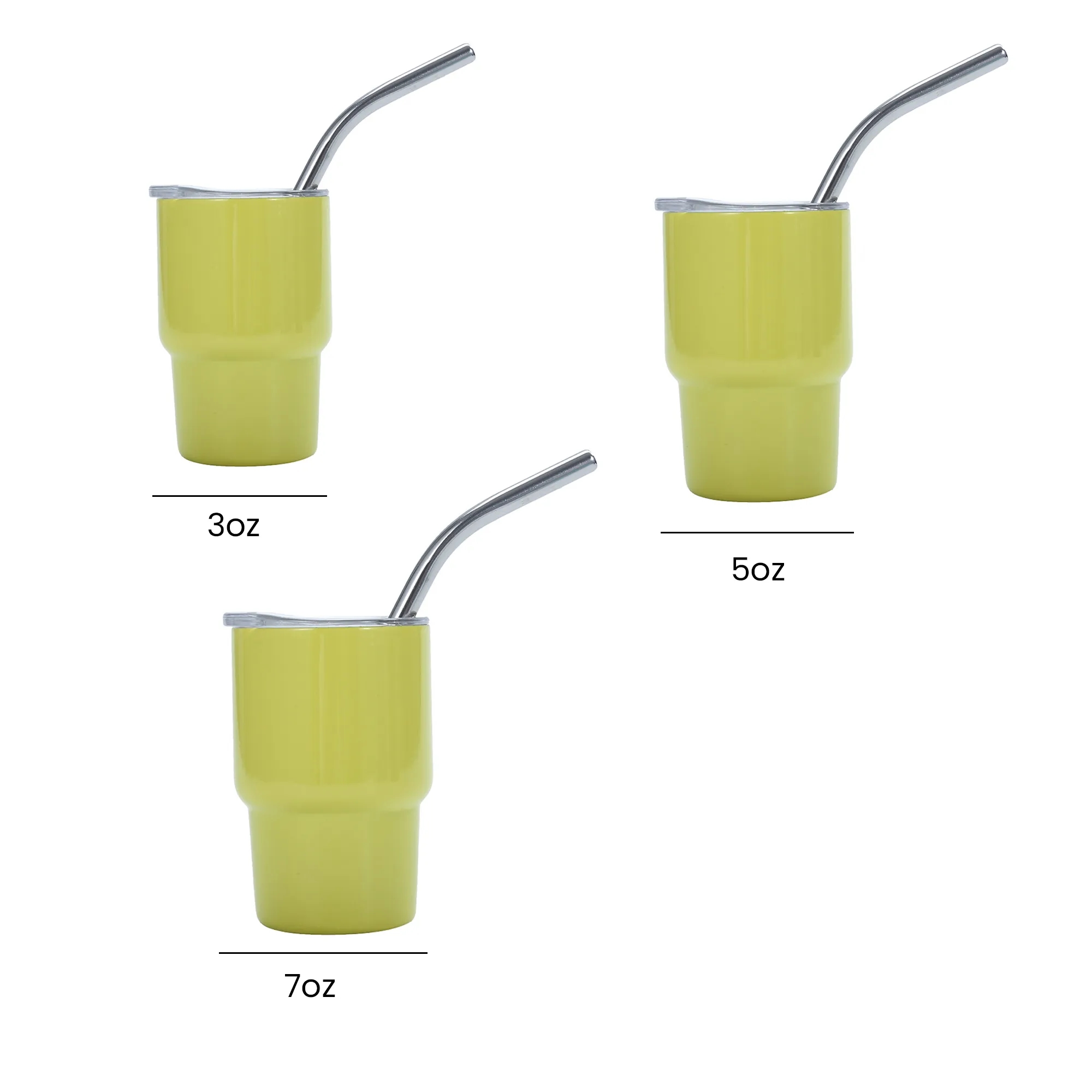 Double Wall 3 Oz Mini Stainless Steel Cup With Lid And Straw 2