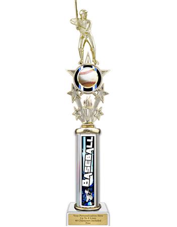Trophy, 18" Action Matrix Blue Baseball 1 column 1