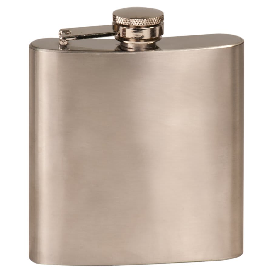 6 oz. Stainless Steel Flask, custom water bottle with logo imprint 1