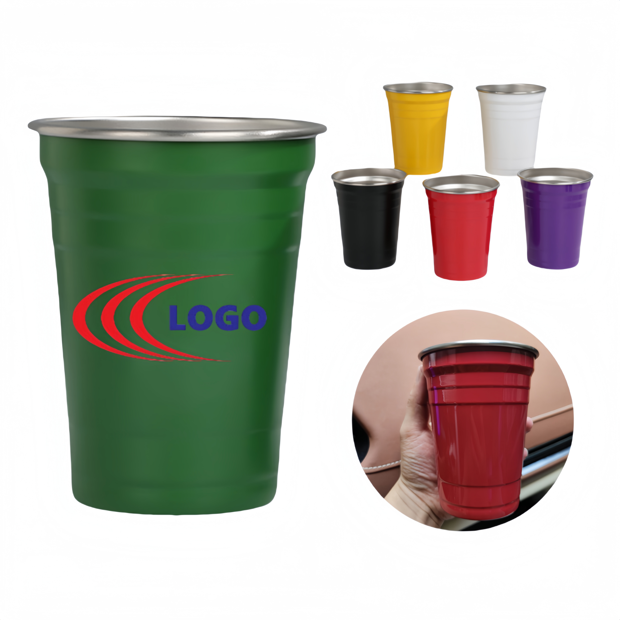 16oz. Stainless Steel Pint Cups 1