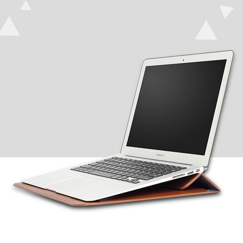 14" Leather Laptop Sdand Sleeves 1