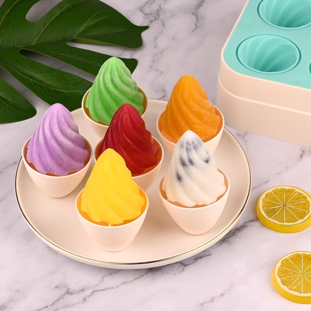 6 Pcs Cone Shape Ice Pop Mold 2