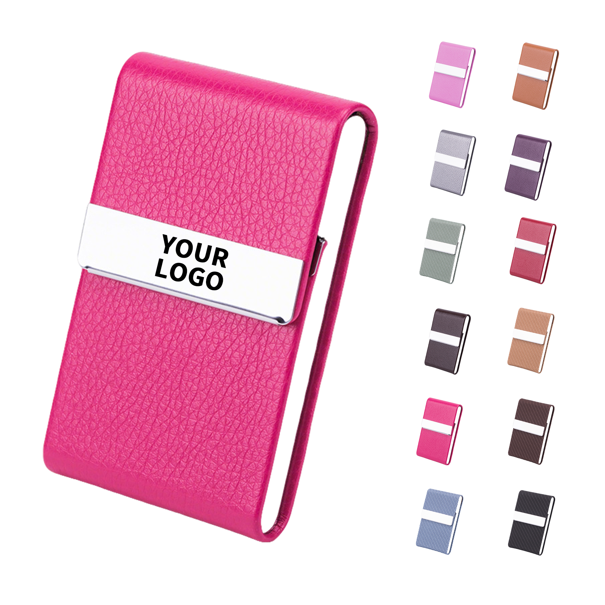 Polyurethane Leather Magnetic Business Card Holder Pocket Size 10