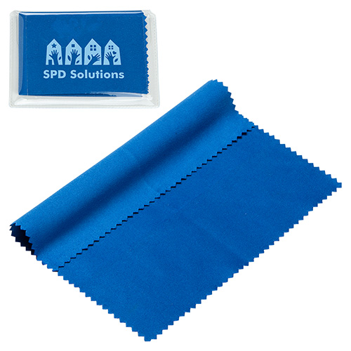 6" x 6" 220GSM Microfiber Cleaning Cloth in Clear PVC Case 32