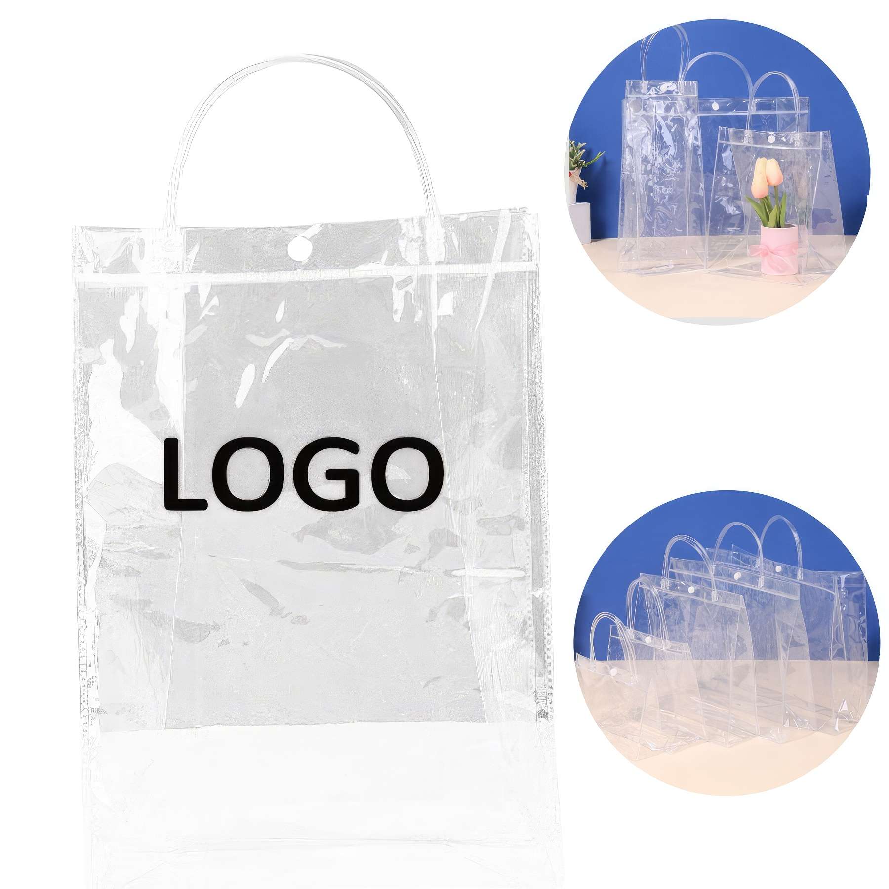 Reusable Transparent PVC Gift Wrap Tote Bag 2