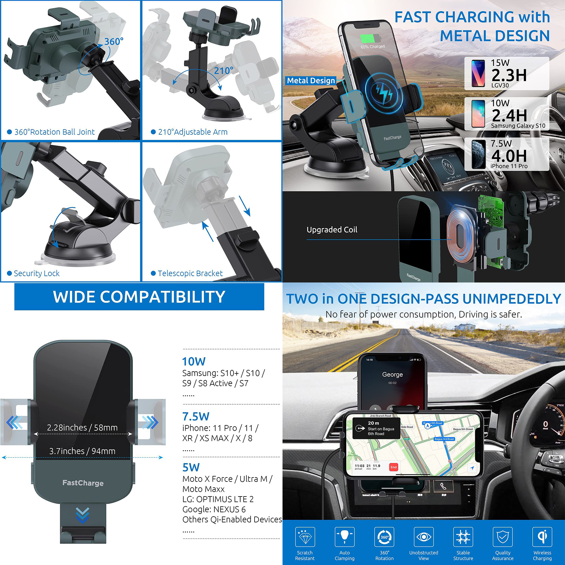 Wireless Car Charger Phone Mount 2